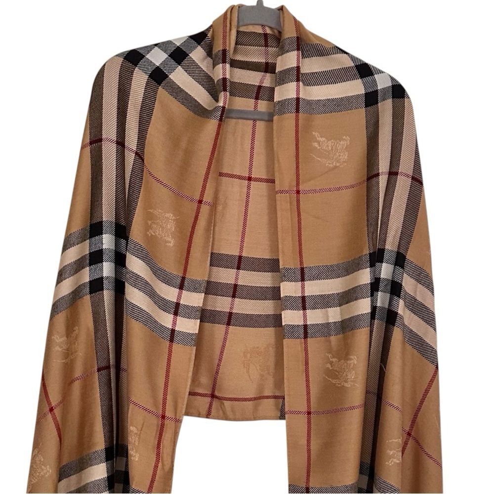 Burberry Cashmere Large Oversized Blanket Wrap Scarf Shawl - Picture 2 of 16